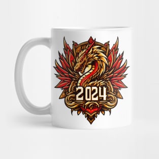 Wooden Gold Red Dragon 2024 No.5 Mug